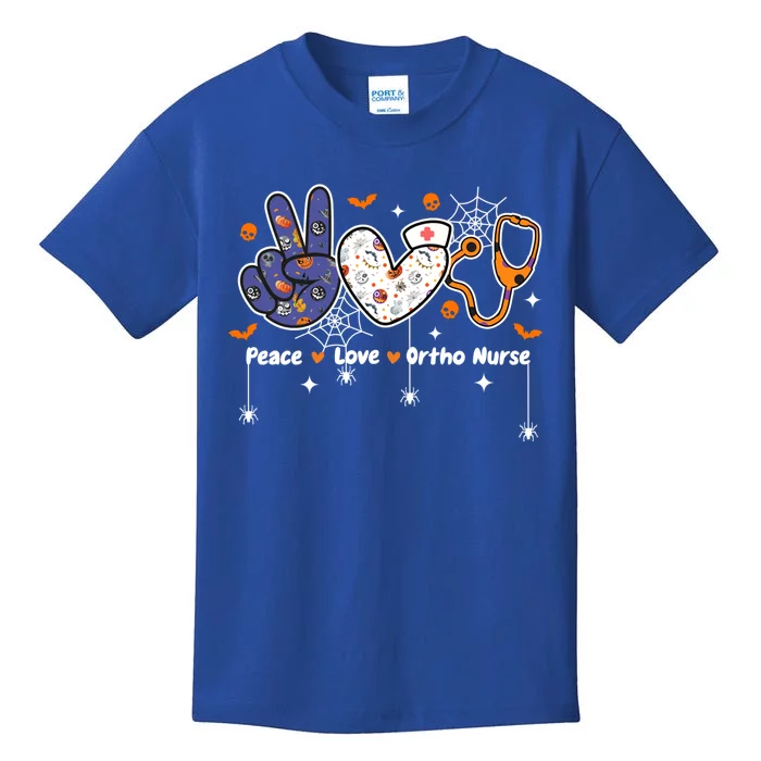 Peace Love Orthopaedic Nurse Nursing Life Halloween Costume Gift Kids T-Shirt