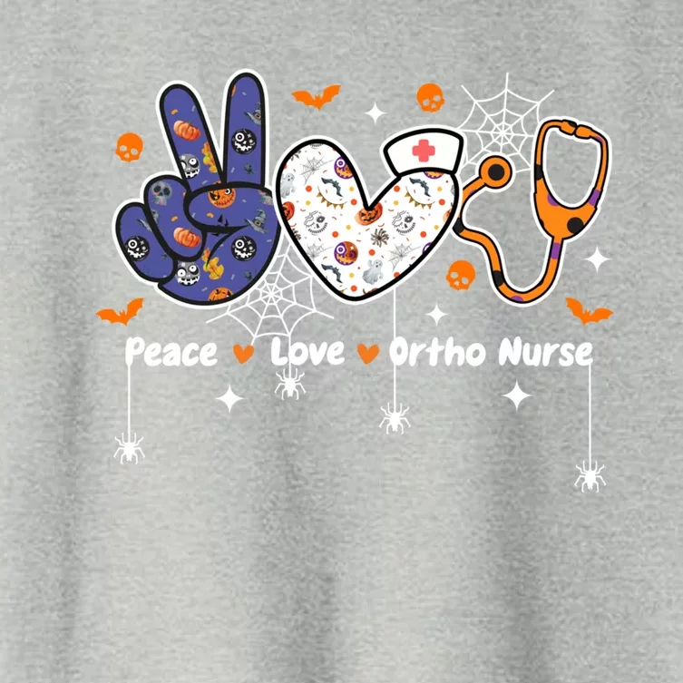 Peace Love Orthopaedic Nurse Nursing Life Halloween Costume Gift Women's Crop Top Tee