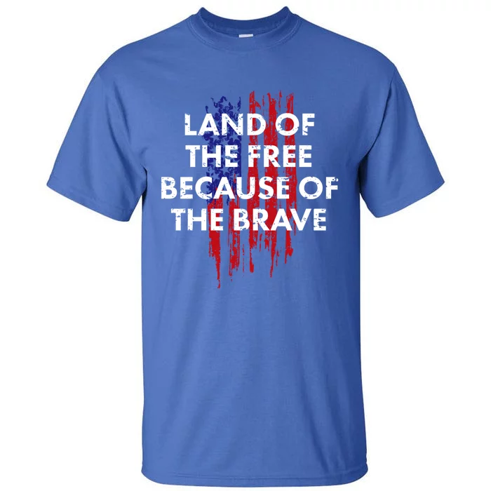 Patriotic Land Of The Free Because Of The Brave Usa Flag Gift Tall T-Shirt