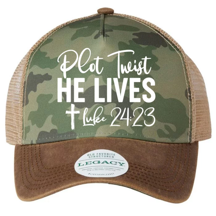 Plot Twist He Lives Luke 24:23 Legacy Tie Dye Trucker Hat