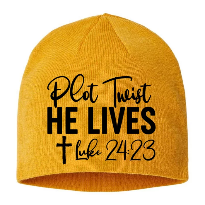 Plot Twist He Lives Luke 24:23 8 1/2in Sustainable Knit Beanie