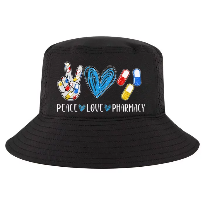 Peace Love Pharmacy Funny Pharmacy Tech Cool Comfort Performance Bucket Hat