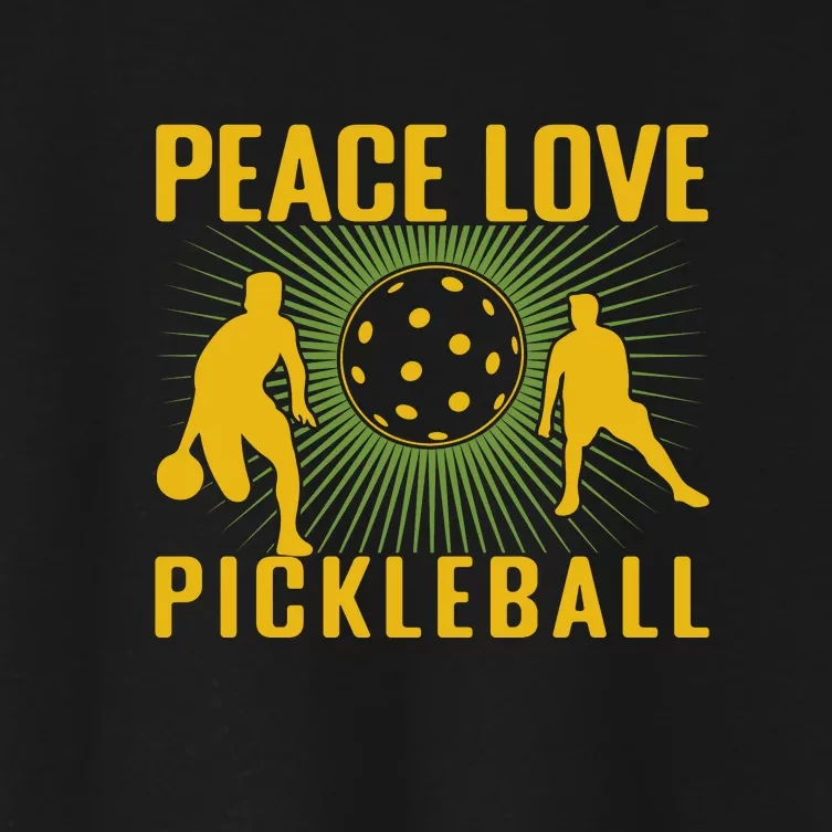 Peace Love Pickleball Sport Gift Women's Crop Top Tee