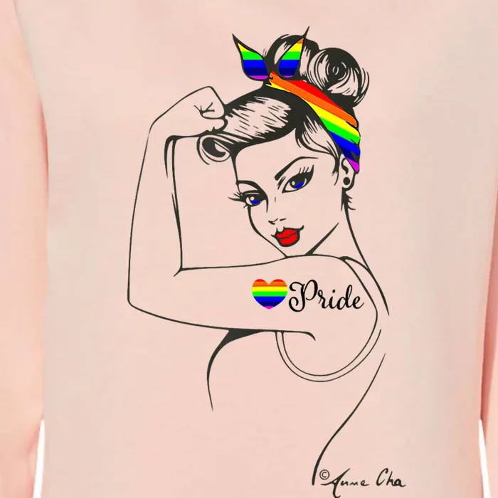 Pride LGBT Power Pin Up Art Modern Rosie The Riveter Womens California Wash Sweatshirt