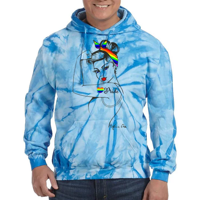 Pride LGBT Power Pin Up Art Modern Rosie The Riveter Tie Dye Hoodie