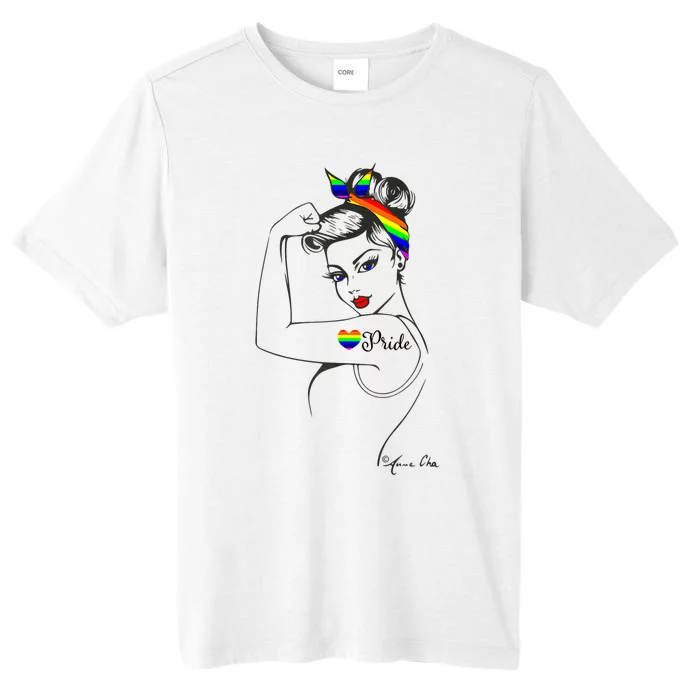 Pride LGBT Power Pin Up Art Modern Rosie The Riveter ChromaSoft Performance T-Shirt