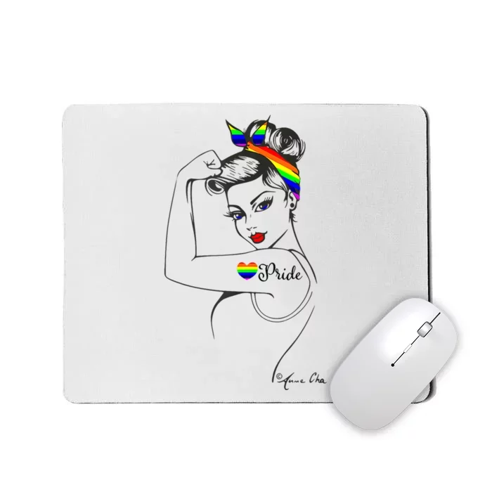 Pride LGBT Power Pin Up Art Modern Rosie The Riveter Mousepad