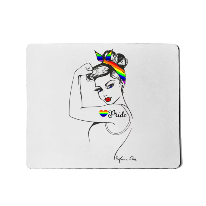 Pride LGBT Power Pin Up Art Modern Rosie The Riveter Mousepad