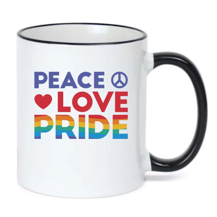 Peace Love Pride Black Color Changing Mug