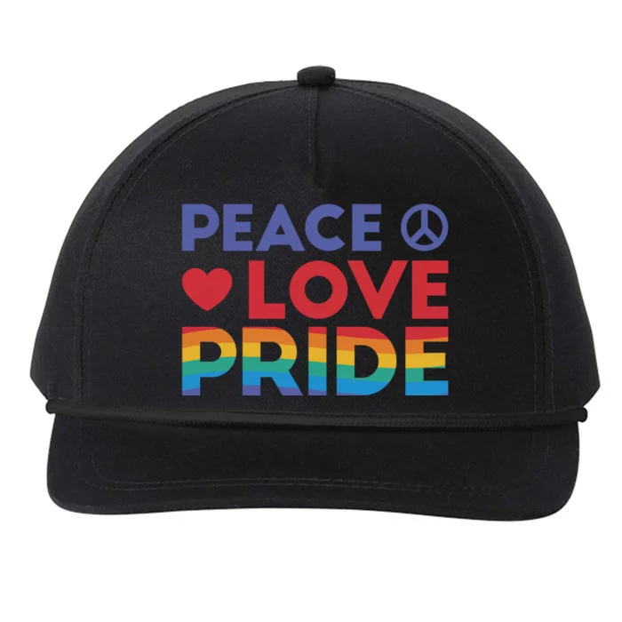 Peace Love Pride Snapback Five-Panel Rope Hat