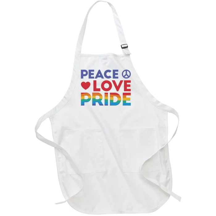 Peace Love Pride Full-Length Apron With Pocket