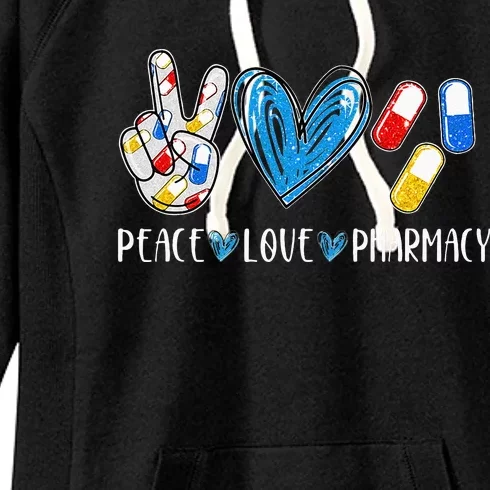 Peace Love Pharmacy Funny Pharmacy Tech Pharmacist Women's Fleece Hoodie