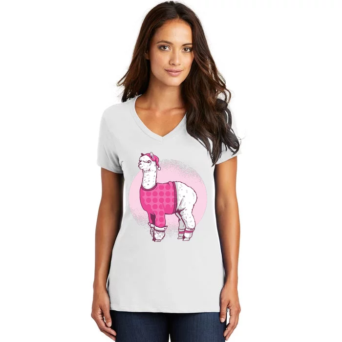 Pajama Llama Women's V-Neck T-Shirt