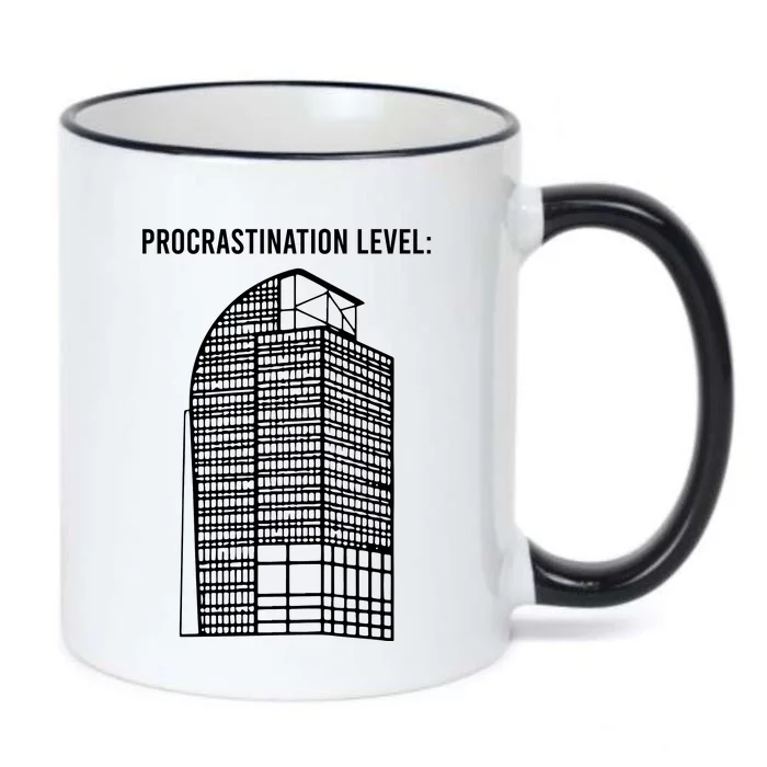 Procrastination Level Black Color Changing Mug