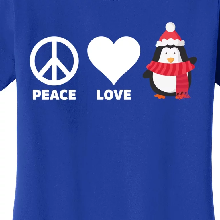 Peace Love Penguins Pun Christmas Holiday Merry Xmas Humor Meaningful Gift Women's T-Shirt