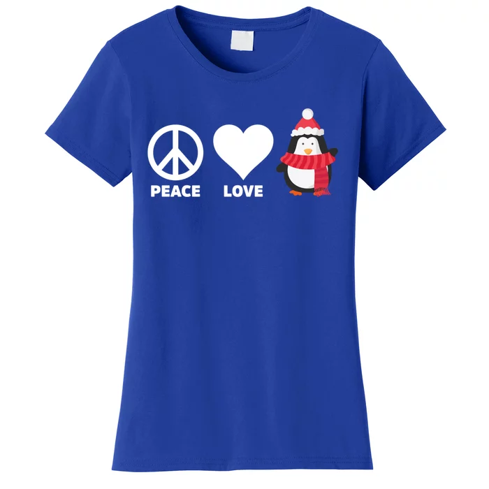 Peace Love Penguins Pun Christmas Holiday Merry Xmas Humor Meaningful Gift Women's T-Shirt