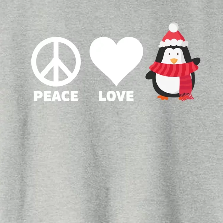 Peace Love Penguins Pun Christmas Holiday Merry Xmas Humor Meaningful Gift Women's Crop Top Tee