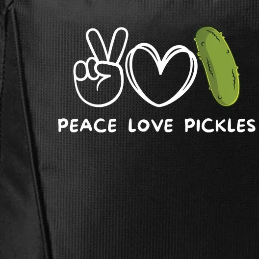 Peace Love Pickles Retro Pickles Lover Food Lover City Backpack