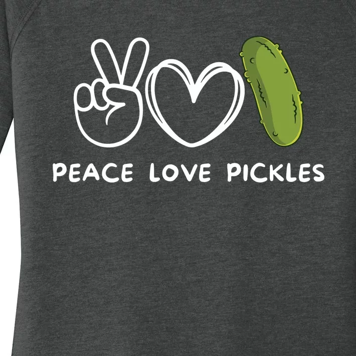 Peace Love Pickles Retro Pickles Lover Food Lover Women's Perfect Tri Tunic Long Sleeve Shirt