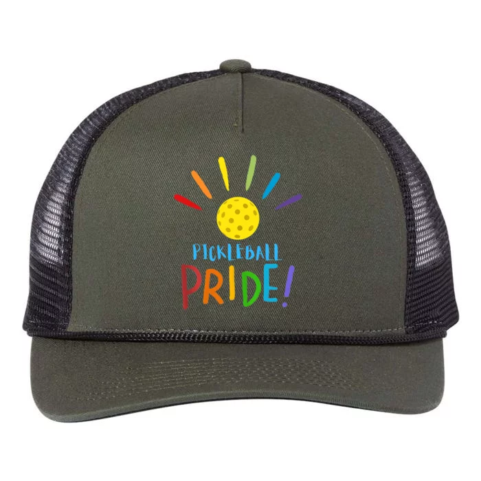 Pickleball LGBT Pride Retro Rope Trucker Hat Cap