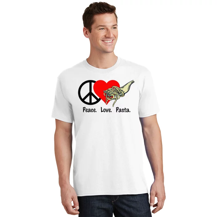 Peace Love Pasta Eat Fork Spaghetti T-Shirt