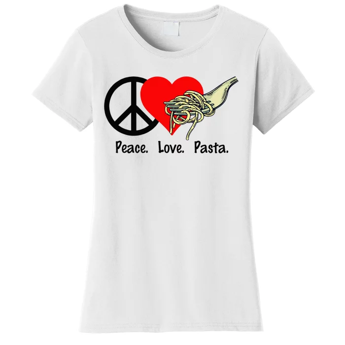 Peace Love Pasta Eat Fork Spaghetti Women's T-Shirt