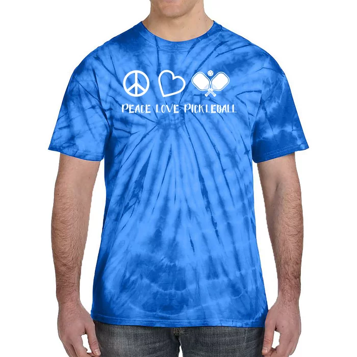 Peace Love Pickleball Funny Pickleball Player Gift Cool Gift Tie-Dye T-Shirt