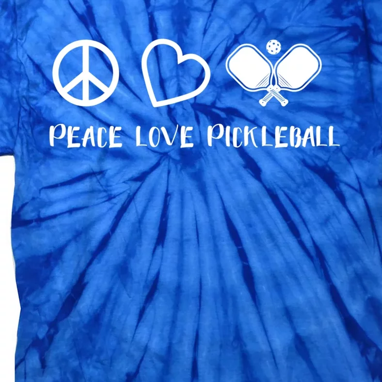 Peace Love Pickleball Funny Pickleball Player Gift Cool Gift Tie-Dye T-Shirt