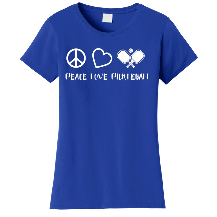 Peace Love Pickleball Funny Pickleball Player Gift Cool Gift Women's T-Shirt