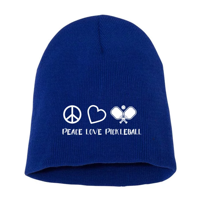 Peace Love Pickleball Funny Pickleball Player Gift Cool Gift Short Acrylic Beanie