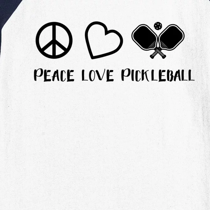 Peace Love Pickleball Funny Pickleball Player Gift Cool Gift Baseball Sleeve Shirt