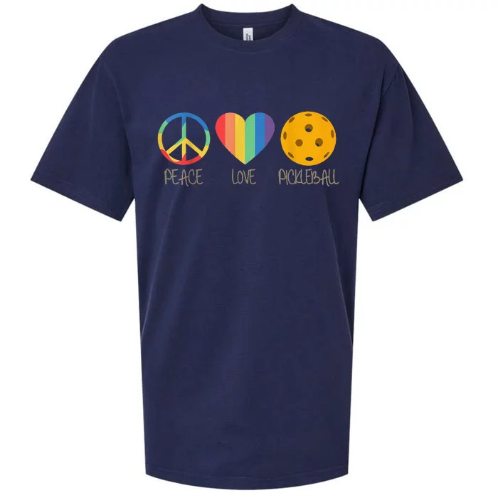 Peace Love Pickleball Vintage Sports Sueded Cloud Jersey T-Shirt