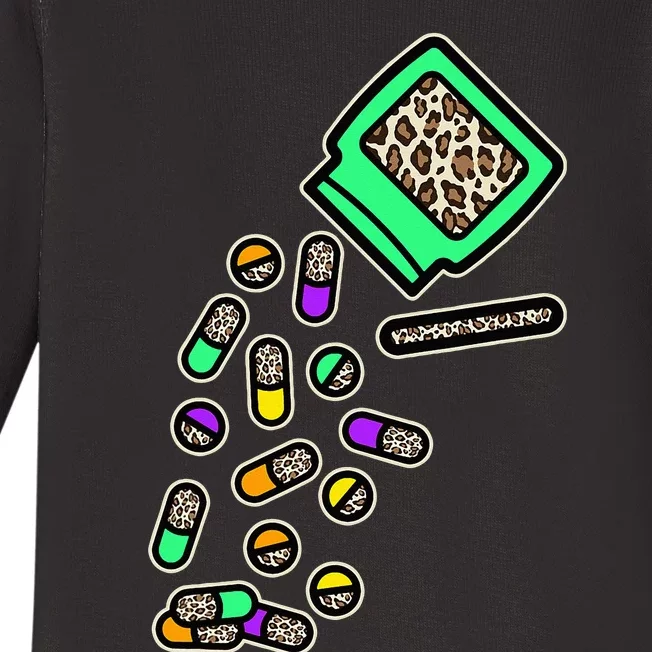 Pharmacist Leopard Pharmacy Pharmacy Tech Pills Healthcare Baby Long Sleeve Bodysuit