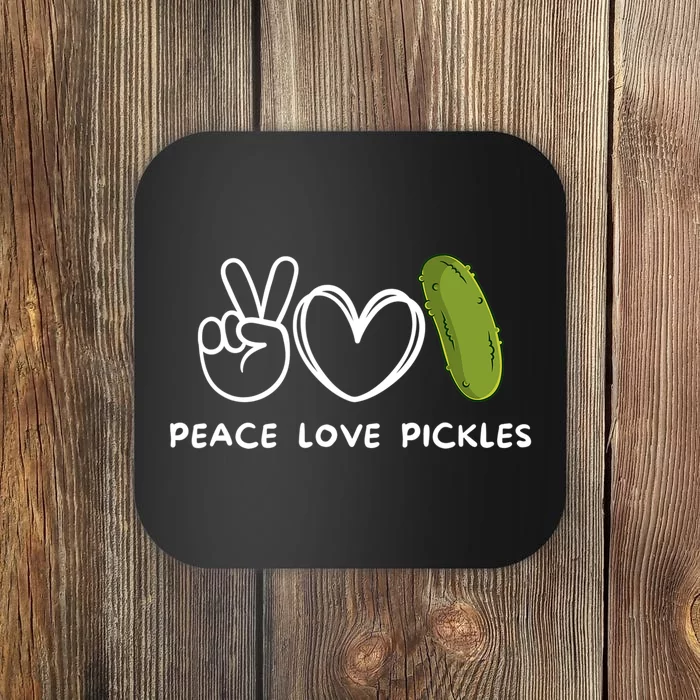 Peace Love Pickles Retro Pickles Lover Food Lover Coaster