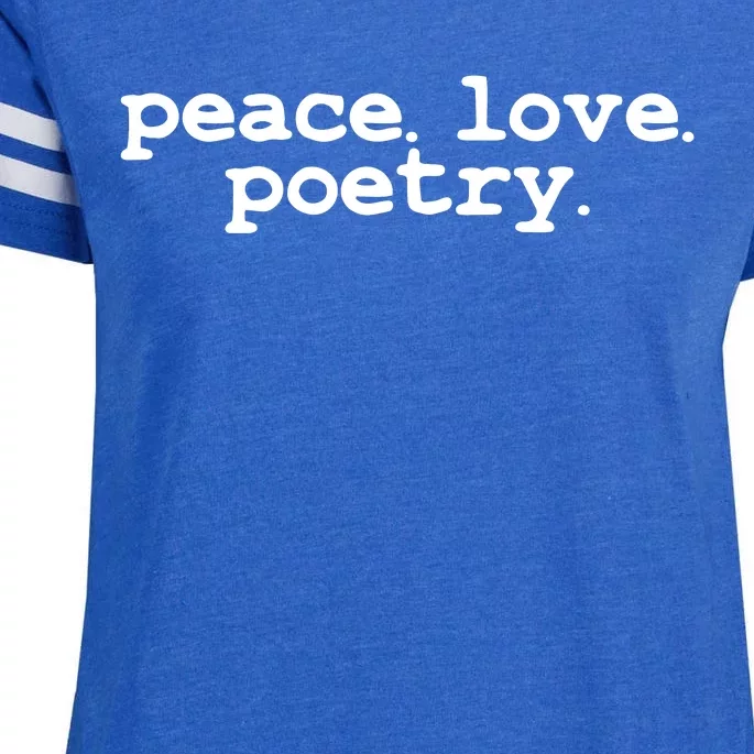 Peace Love Poetry Literary Literature Writing Poet Long Sleeve Enza Ladies Jersey Football T-Shirt