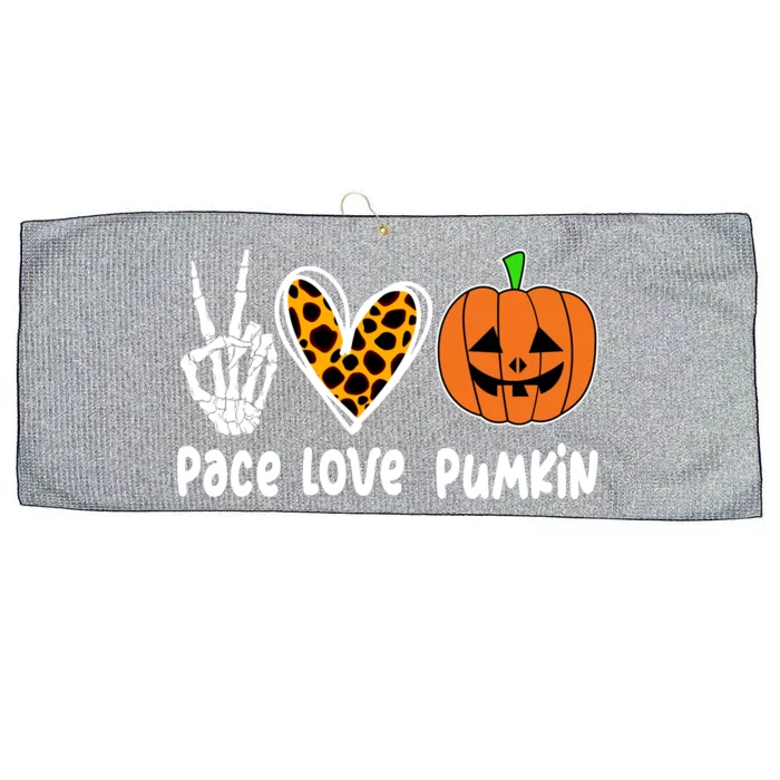 Pace Love Pumkin Halloween Love Heart Skeleton Peace Pumpkins Large Microfiber Waffle Golf Towel