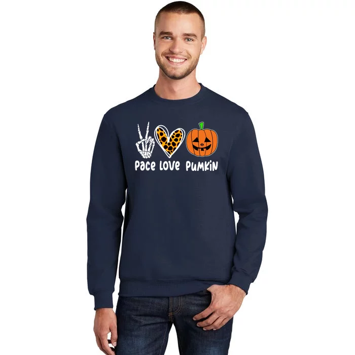 Pace Love Pumkin Halloween Love Heart Skeleton Peace Pumpkins Sweatshirt