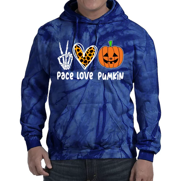 Pace Love Pumkin Halloween Love Heart Skeleton Peace Pumpkins Tie Dye Hoodie