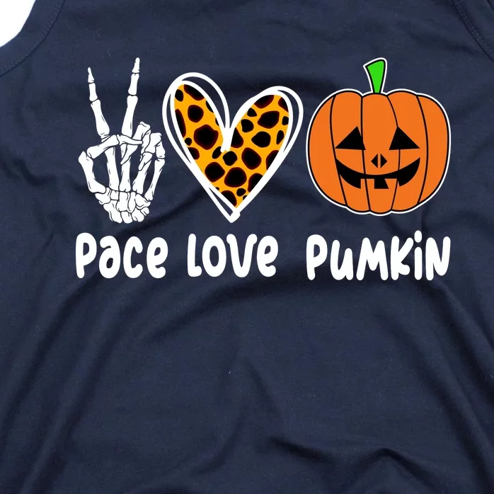 Pace Love Pumkin Halloween Love Heart Skeleton Peace Pumpkins Tank Top