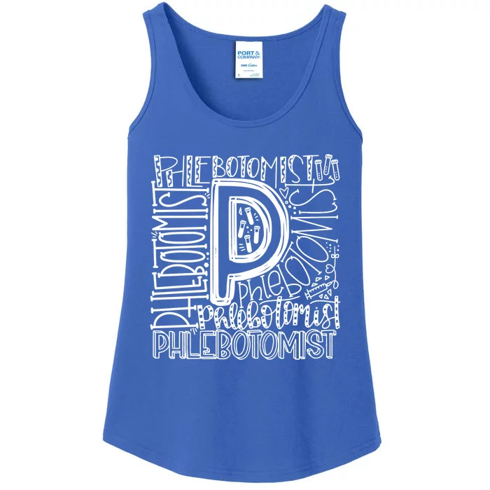 Phlebotomist Life Phlebotomy Typography Venipuncture Therapy Cute Gift Ladies Essential Tank