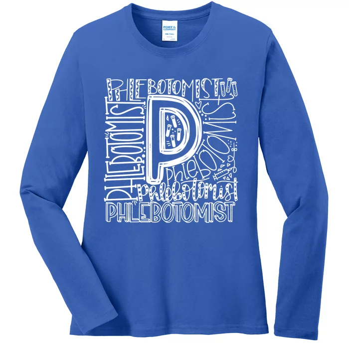 Phlebotomist Life Phlebotomy Typography Venipuncture Therapy Cute Gift Ladies Long Sleeve Shirt