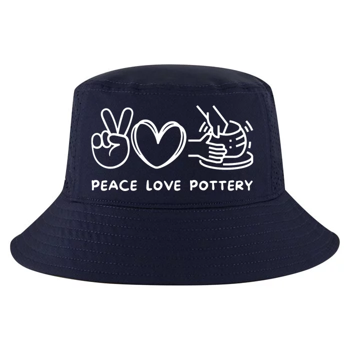 Peace, Love Pottery Retro Pottery Lover Ceramics Artist Cool Comfort Performance Bucket Hat