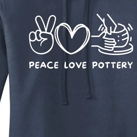 Peace, Love Pottery Retro Pottery Lover Ceramics Artist Women's Pullover Hoodie