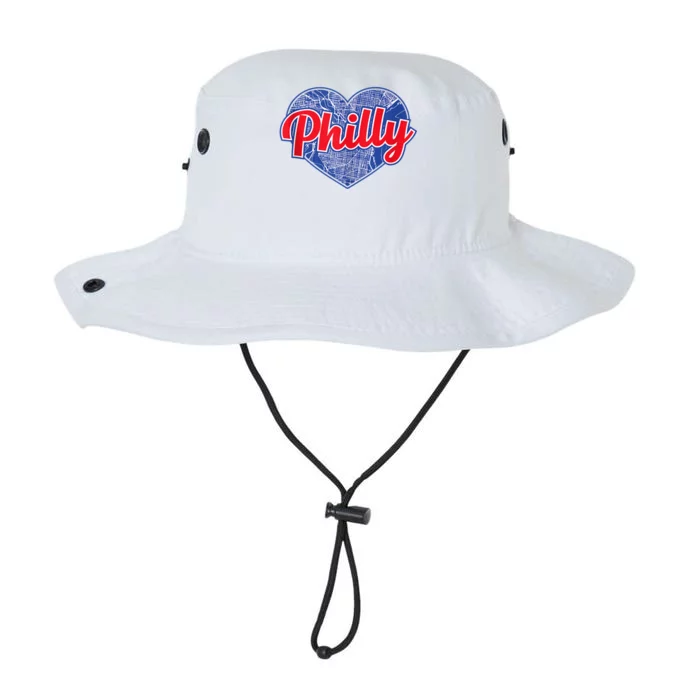 Philadelphia Love Philly Baseball Heart Philadelphia City Map Vintage Phill Legacy Cool Fit Booney Bucket Hat