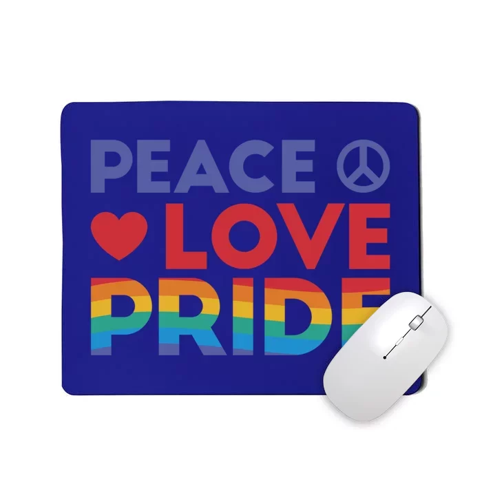 Peace Love Pride Rainbow Heart Retro Style Lgbt Pride Great Gift Mousepad