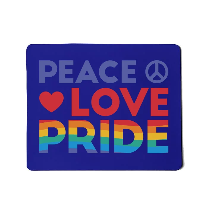 Peace Love Pride Rainbow Heart Retro Style Lgbt Pride Great Gift Mousepad