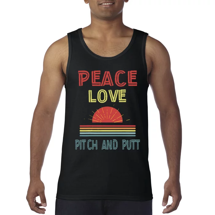 Piece Love Pitch And Putt Funny Tank Top