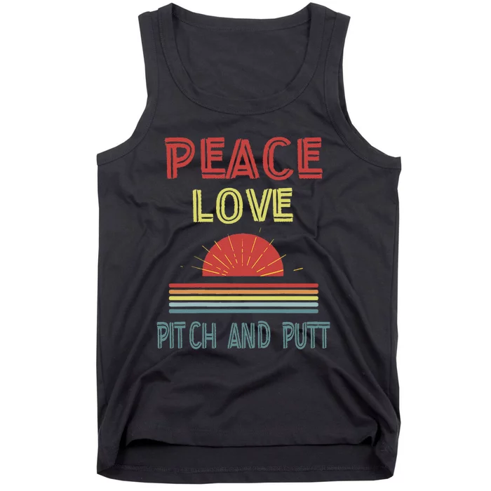 Piece Love Pitch And Putt Funny Tank Top