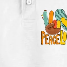 Peace Love Pie Thanksgiving Peace Sign Turkey Hand Hippie Dry Zone Grid Performance Polo