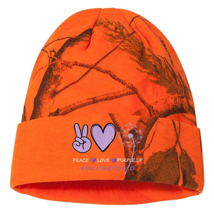 Peace Love Purple Up Military Child Month Dandelion Kati - 12in Camo Beanie